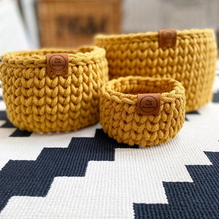Crochet Basket Set of 3
