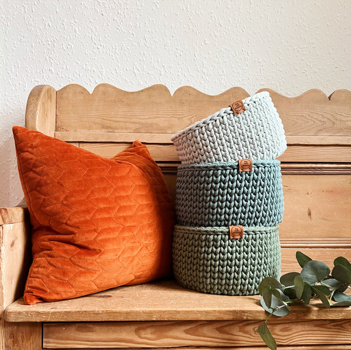 Knitted Look Crochet Basket