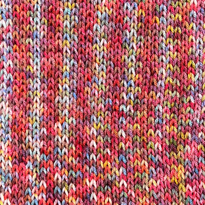 Close-up of multicolored knitted fabric