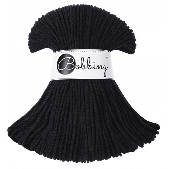 Black 3mm Bobbiny Crochet Cord Skein