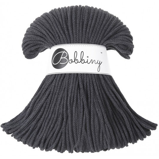 Charcoal 3mm Bobbiny Crochet Cord Skein