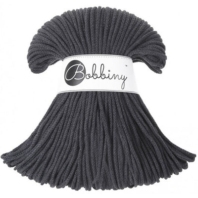 Charcoal 3mm Bobbiny Crochet Cord Skein