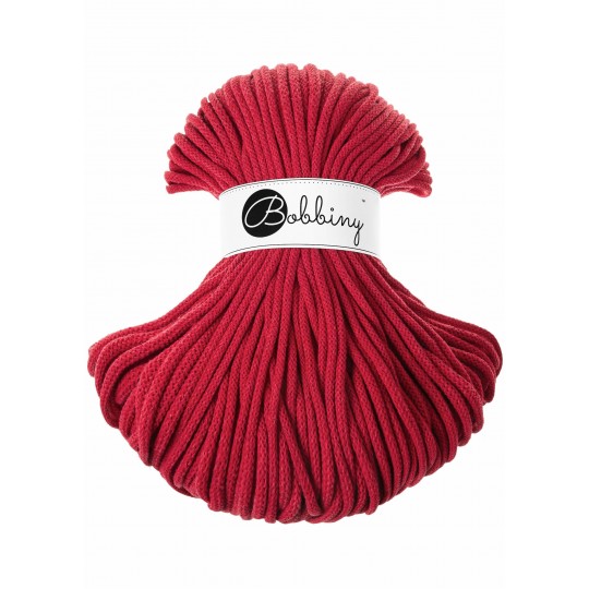 Classic Red 5mm Bobbiny Crochet Cord Skein