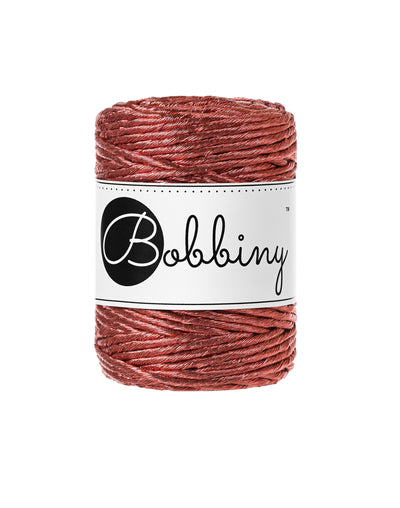 Metallic Copper Bobbiny 3mm Single Ply Macrame Cord