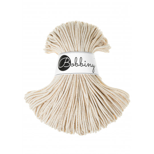 Golden Natural 3mm Bobbiny Crochet Cord Skein