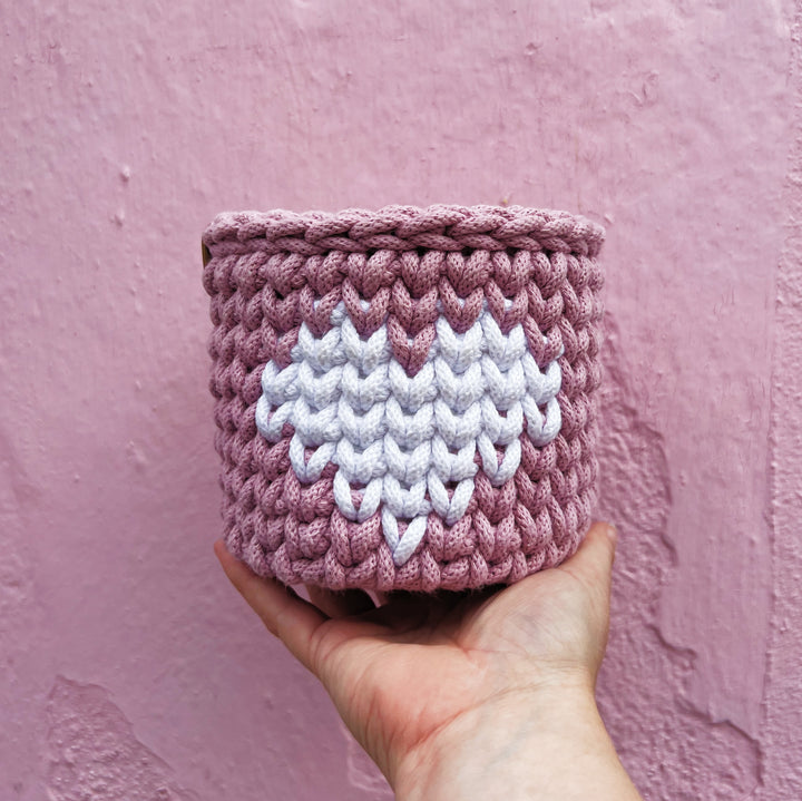 Heart Crochet Basket