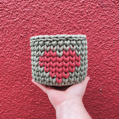 Heart Crochet Basket