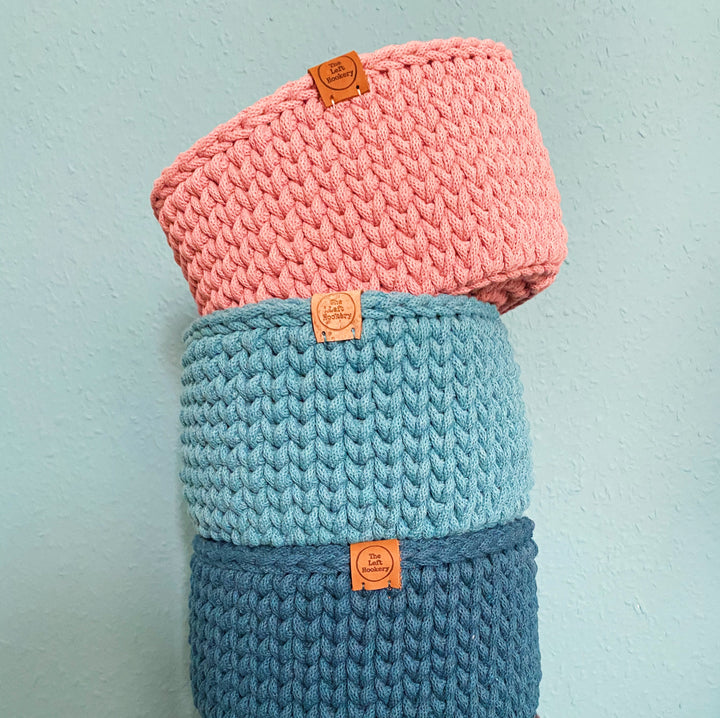 Knitted Look Crochet Basket