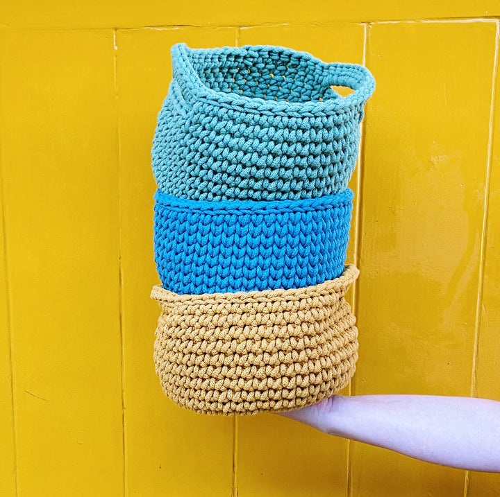 Crochet Basket with Handles