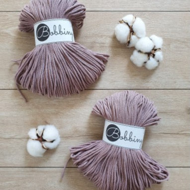 Mauve Bobbiny 3mm Crochet Cord Skeins