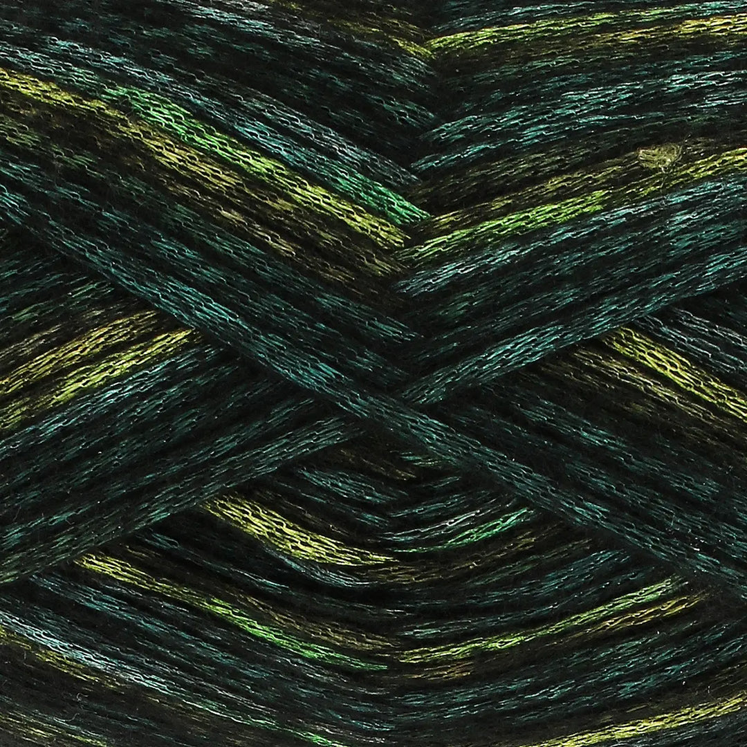 Close-up of green and black yarn ball