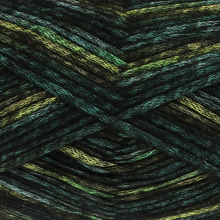 Close-up of green and black yarn ball