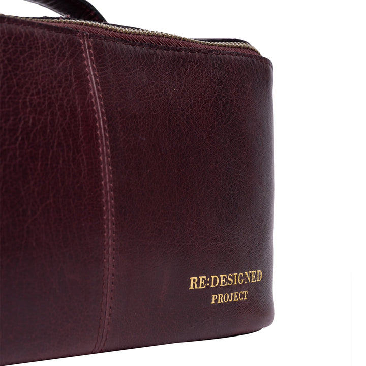 Brown leather bag with &