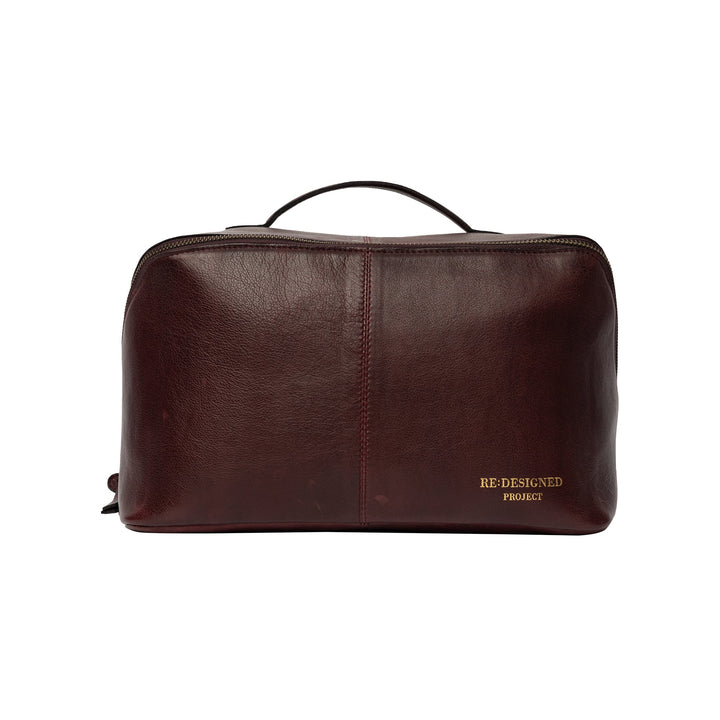 Dark Cherry leather yarn bag with &