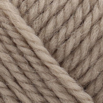 A close-up texture shot of twisted yarn in a soft grey, showing the fuzzy, soft fibers in detail.