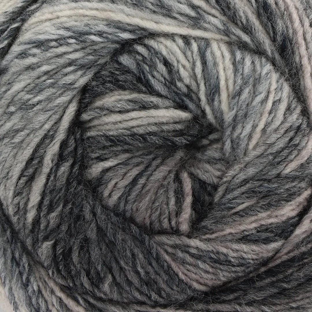 Close-up of a ball of gray yarn