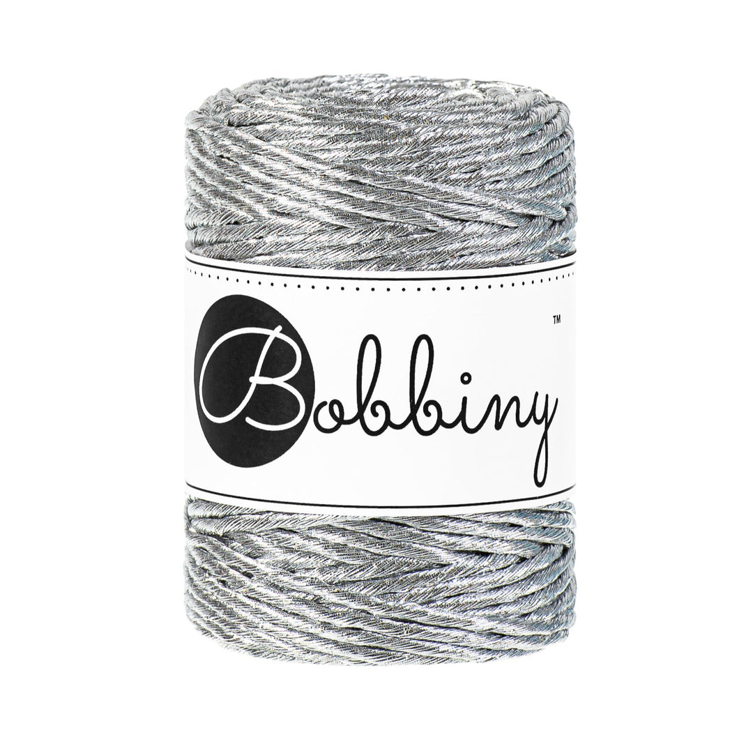 Silver  Metallic Macrame Cord Bobbiny