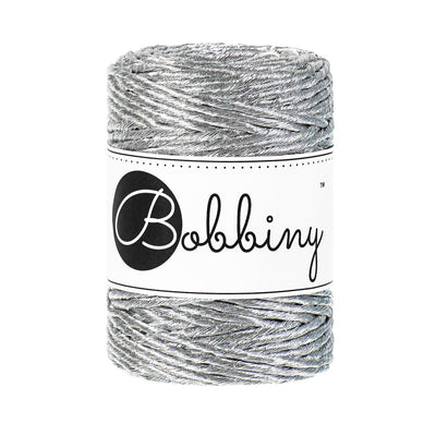 Silver  Metallic Macrame Cord Bobbiny
