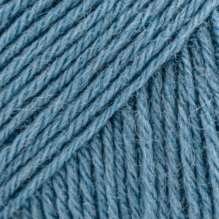 Close-up of blue yarn strands