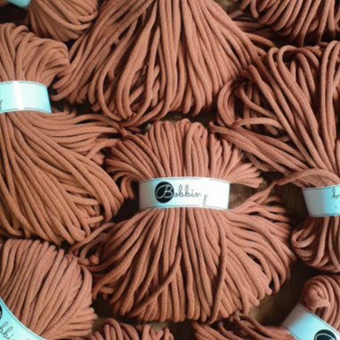 Terracotta 9mm Bobbiny Crochet Cord Skeins