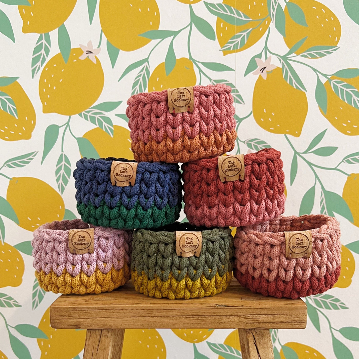 Tiny Two Tone Tutti Frutti Crochet Basket