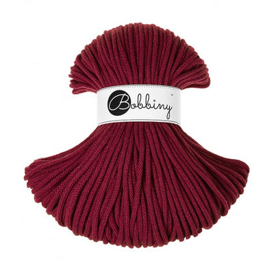 Wine Red 5mm Bobbiny Crochet Cord Skein