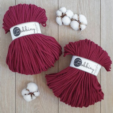Wine Red 5mm Bobbiny Crochet Cord Skeins