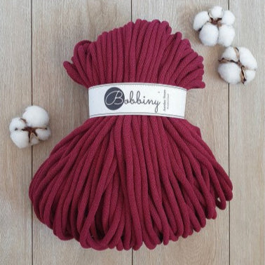 Wine Red 9mm Bobbiny Crochet Cord