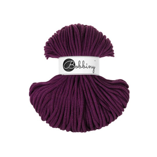 aubergine 5mm premium bobbiny braided cord