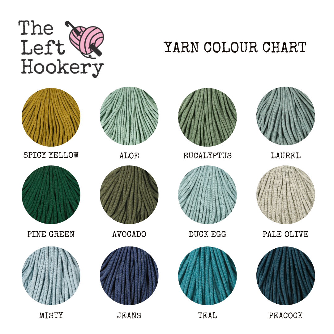 bobbiny yarn colour chart green blue
