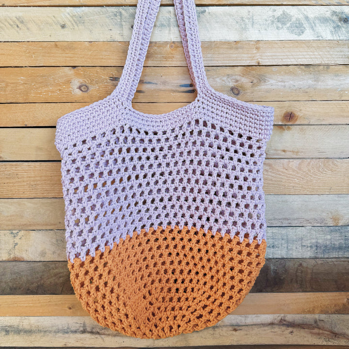 bright crochet beach bag