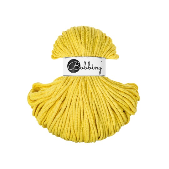canary-yellow bobbiny premium 5mm braided cord