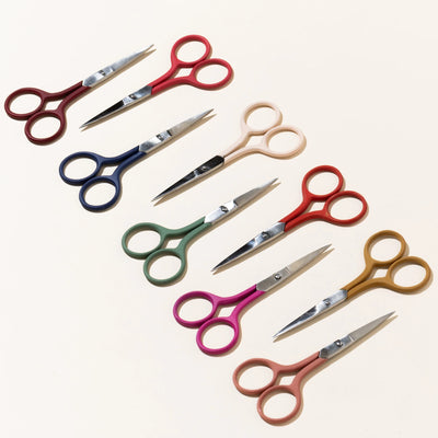 embroidery scissors with coloured handles