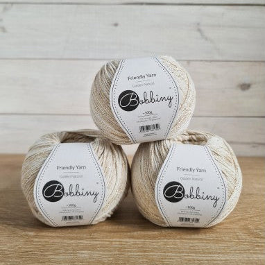 golden natural bobbiny friendly dk yarn balls