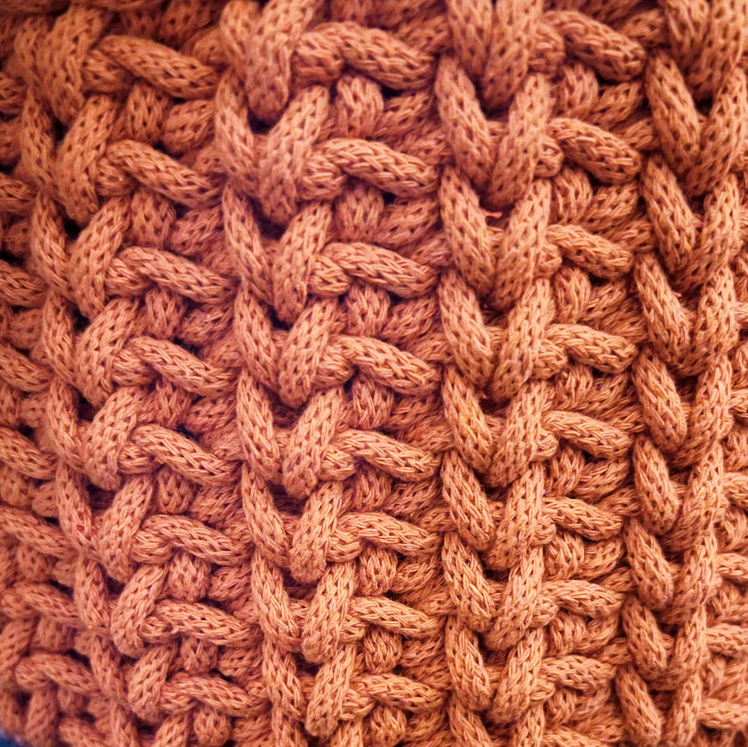 ribbed crochet basket