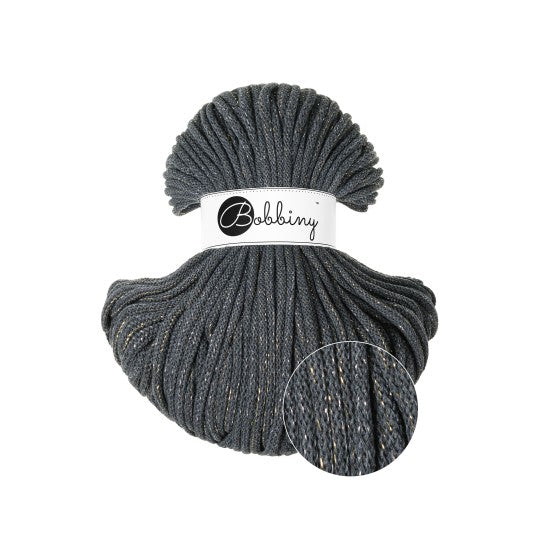 shiny-charcoal 5mm bobbiny braided cord