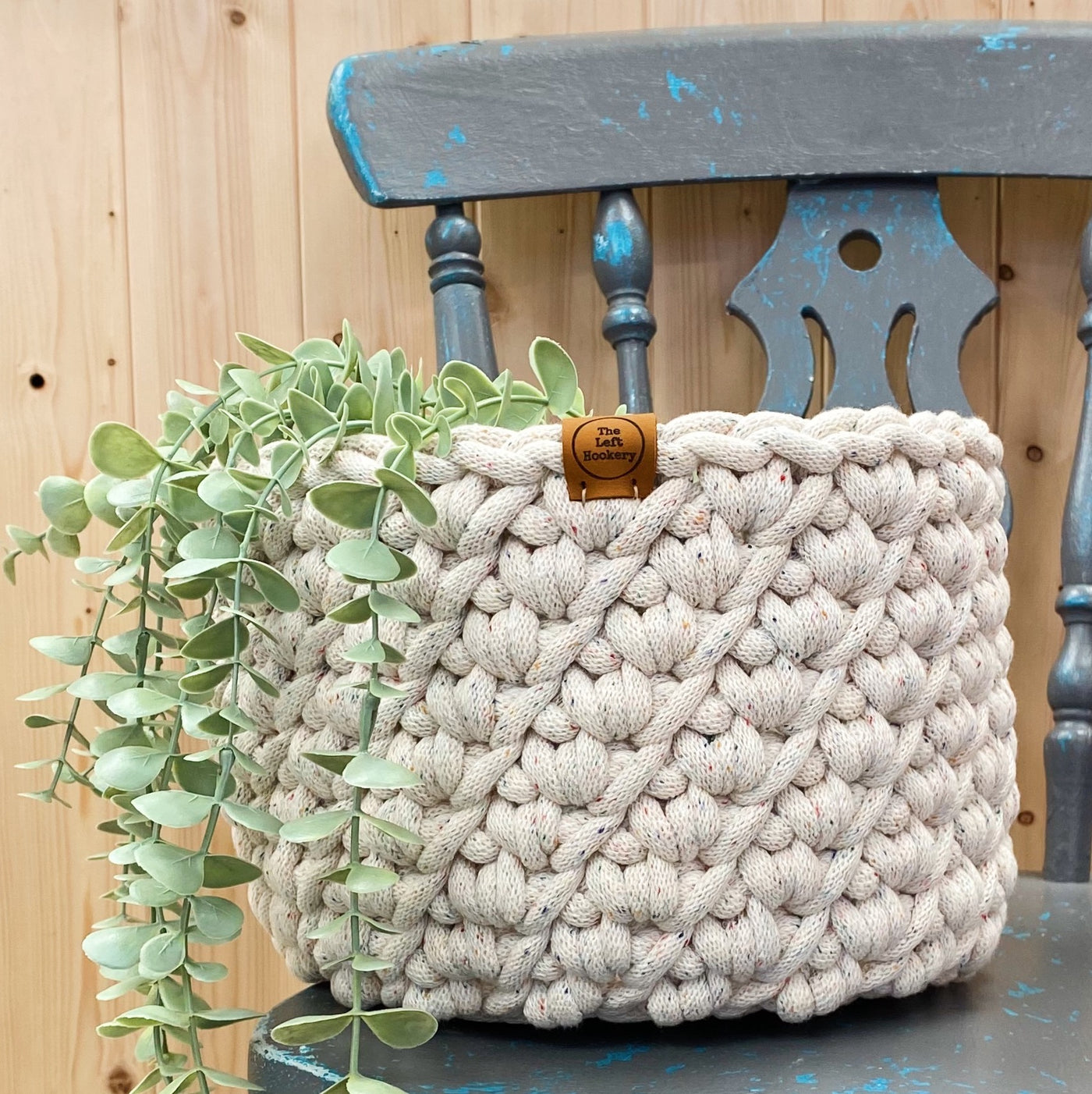 super chunky tulip crochet basket