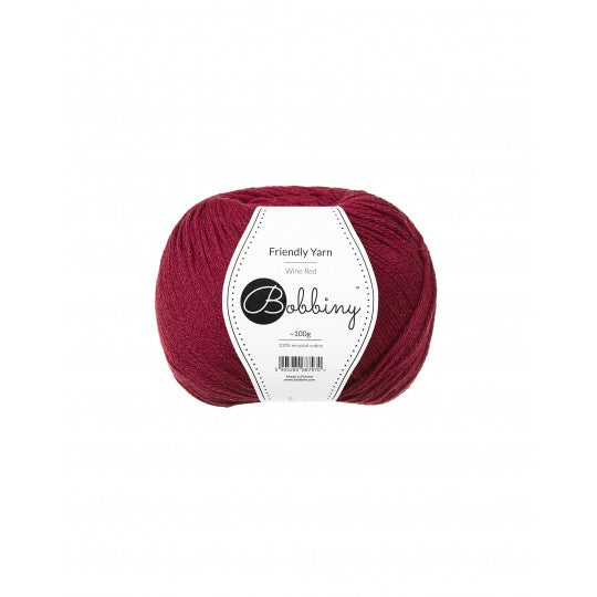 wine red bobbiny friendly dk yarn ball