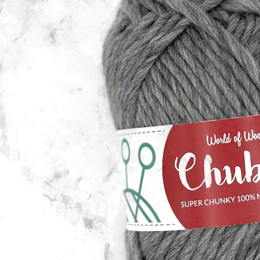 natural grey super chunky yarn on a marble background