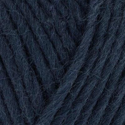 Close-up of dark blue yarn with a textured pattern