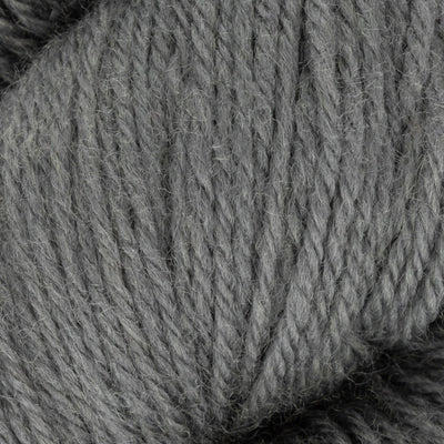 Close-up of gray yarn with a textured pattern