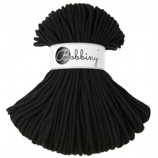 Black 5mm Bobbiny Crochet Cord Skein