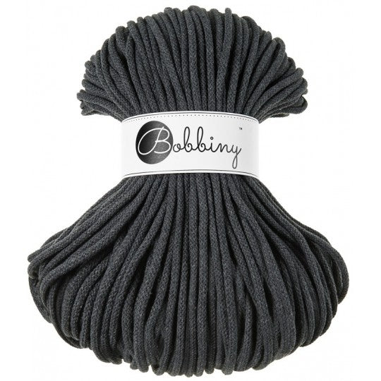 Charcoal 5mm Bobbiny Crochet Cord Skein