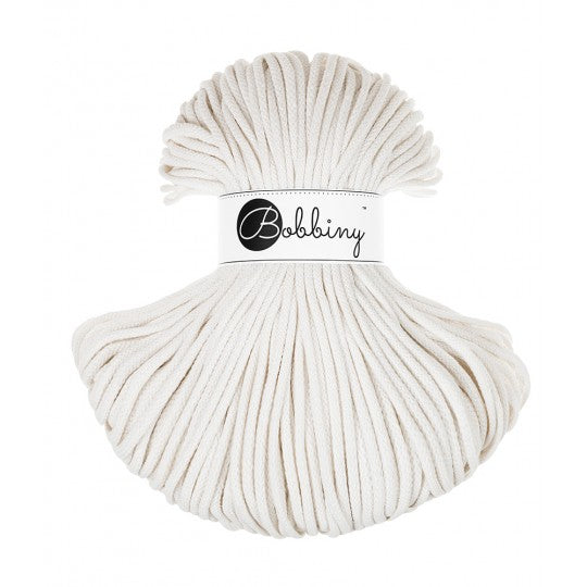 Off White 5mm Bobbiny Crochet Cord Skein