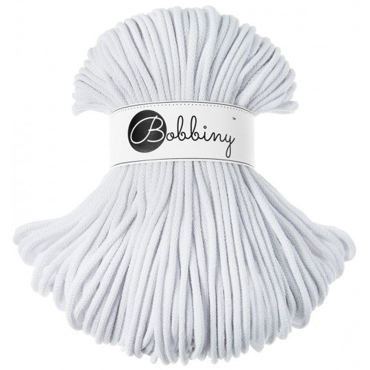 White 5mm Bobbiny Crochet Cord Skein